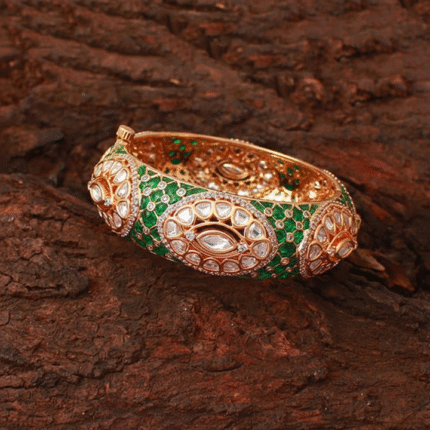 Gold-Plated Kundan Embellished Bracelet