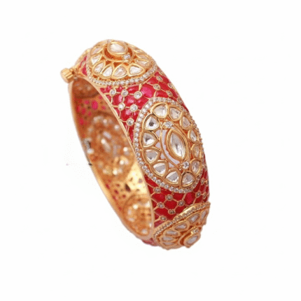 Gold-Plated Kundan Embellished Bracelet