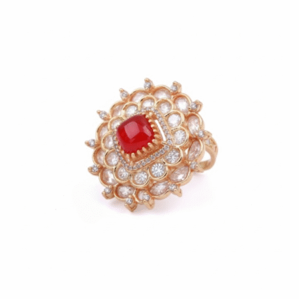 Gold-Plated Kundan Adjustable Ring