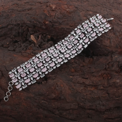 White Rhodium Plated CZ Bracelet