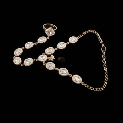 Gold-Plated Kundan Hathphool